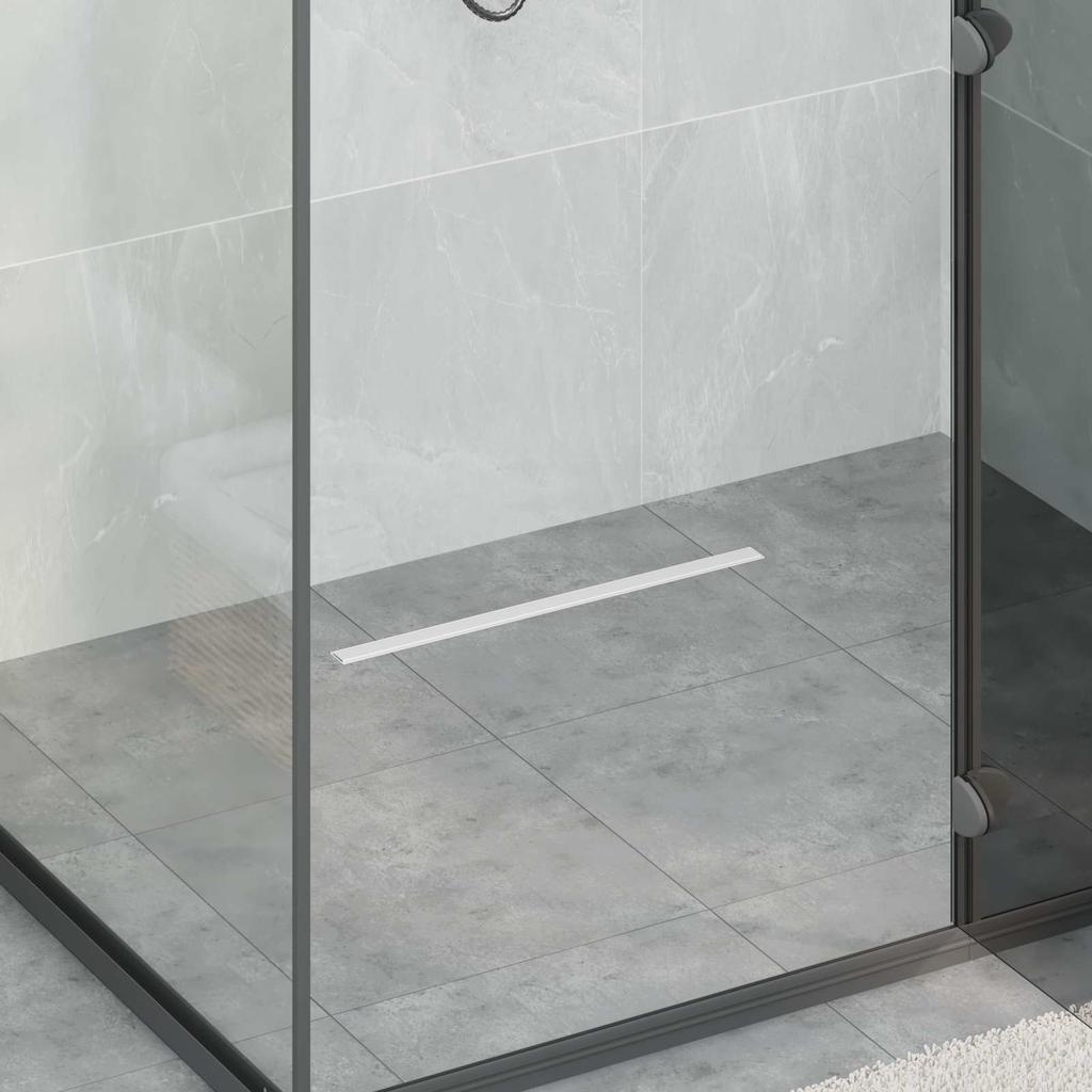 360 degrees Shower Drain with Slim Model Silver 50 cm Stainless Steel 304