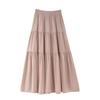 Women's Summer 2024 Pink A-Line Skirt - French Gentle Style, Long & Flowy
