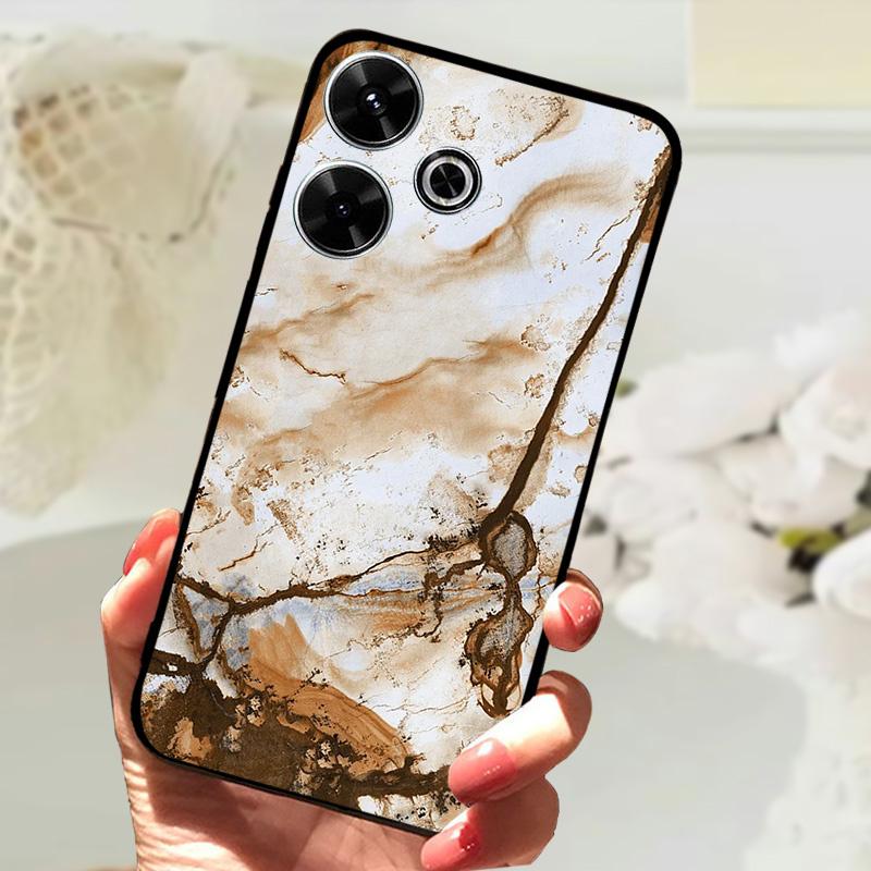 For Xiaomi Redmi 13 Case Fashion Painting Matte Cover Soft Silicone TPU Phone Case For Xiaomi Poco M6 4G Shockproof Shell Fundas