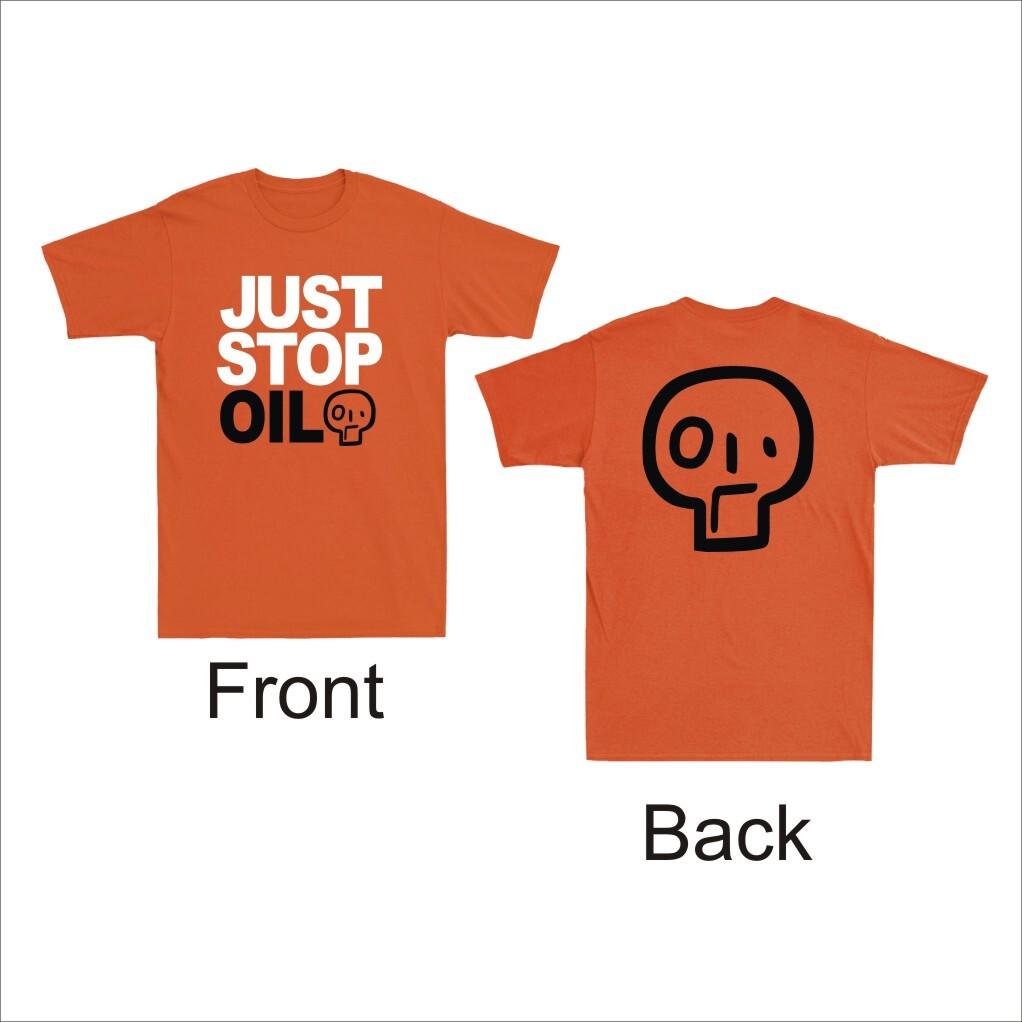 Just Stop Oil Environmental Protest Save The Earth Front & Back Men s T-Shirt S