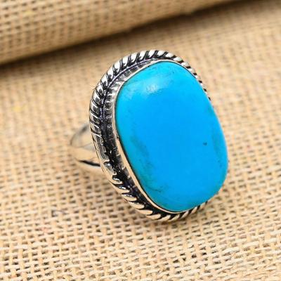 Sleeping Beauty Turquoise Gemstone Handmade 925 Sterling Silver Amazing Jewelry Ring