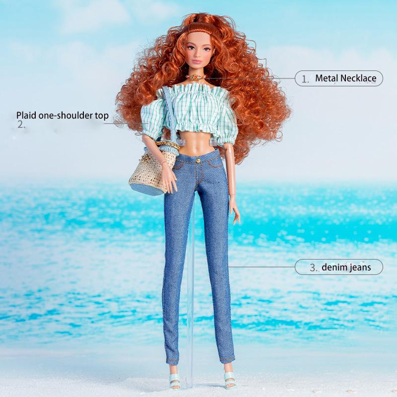 Modepuppenkleidung Für 30cm 1/6 Supermodel Puppenzubehör Inselurlaub Serie Cowboystiefel Rock Kleiderset Mädchen Geschenk Spielzeug