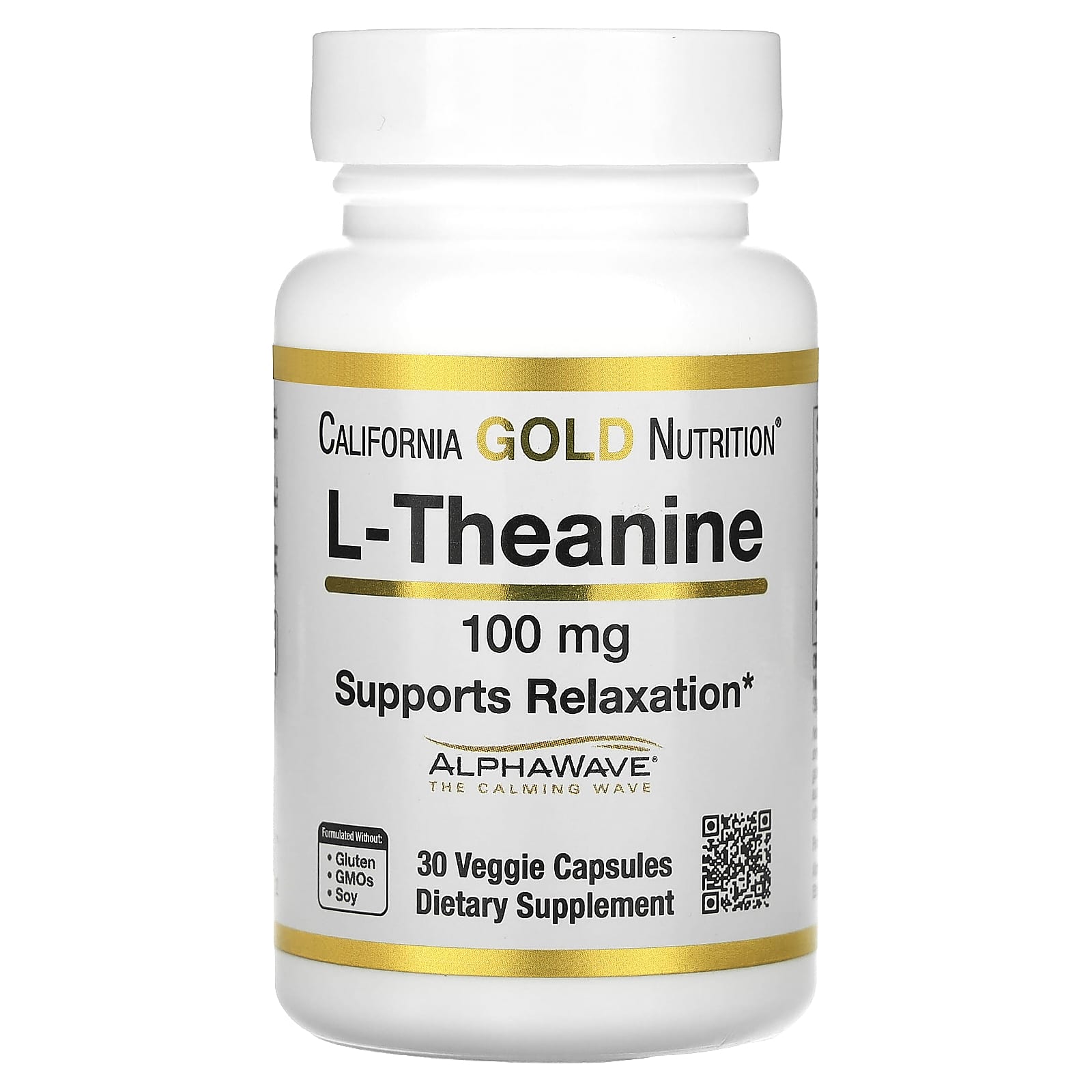 

L-Theanine with Alphawave, 100Mg, 30 Veggie Caps