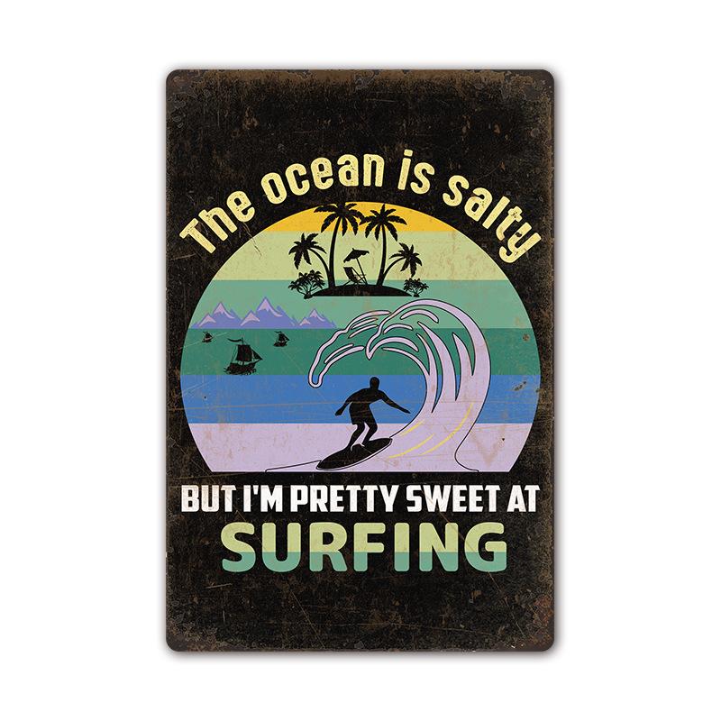 Vintage Tin Art of Summer Beach Scenes: Ideal Wall Murals for American Bar Backdrops and Home Decor