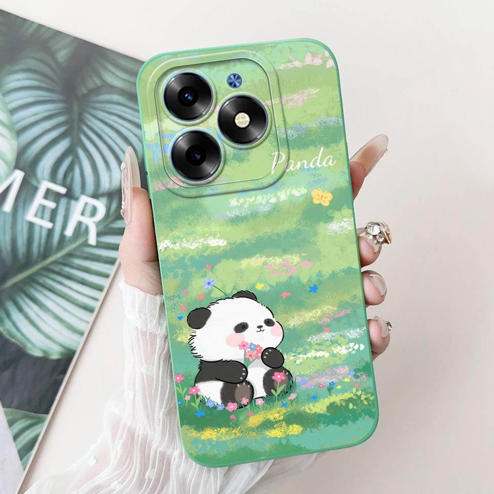 For Cover Tecno Spark Go 2024 Lovely Panda Funny Animals Meme Funda Etui For Tecno SparkGo 2024 Soft Liquid Silicone BG6 Cases