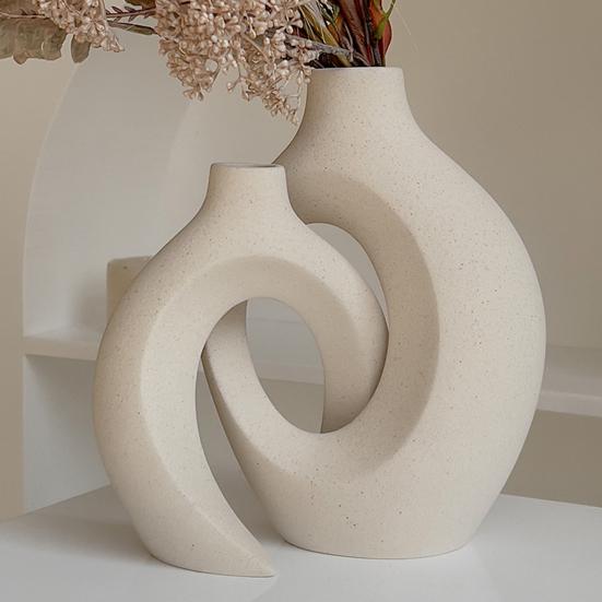 Vase Ornament, Resin Decorative Vase Sculpture, Table Decor for Living Room Bedroom Office Home Balcony Indoor