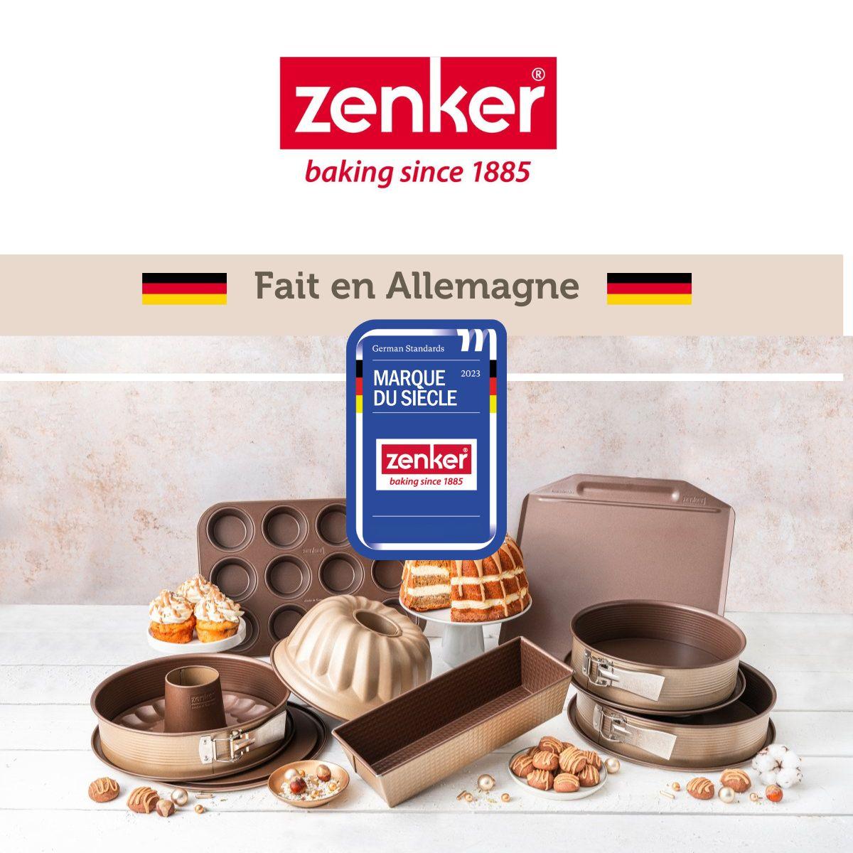 Zenker Piastra Da Forno Linea Mojave Gold - Acciaio Antiaderente Con Particelle Minerali, 33x36x0,3 Cm, Oro E Terracotta