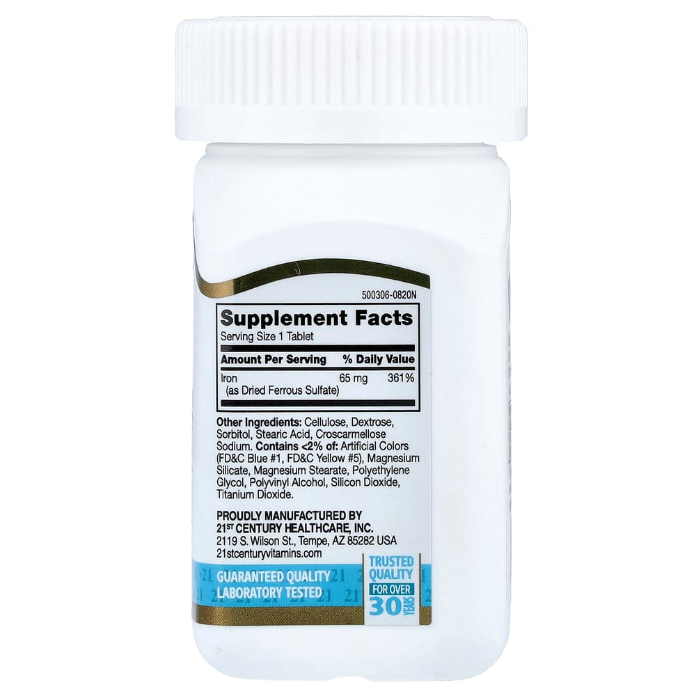 iHerb 21st Century Sentry Iron 65mg - 120 Tablets
