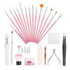 Set Profesional de Instrumente pentru Manichiură Trimmer Cuticule Ascuțitoare Împingător Set Pensule Gel