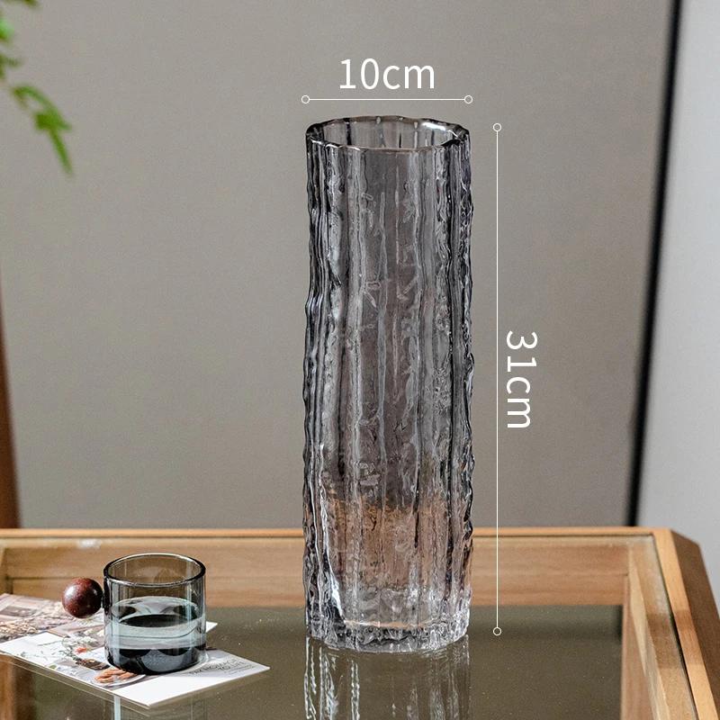 Vase Ornament Living Room Flower Arrangement Glass Transparent Light Luxury High-end Feeling Water Nourishment Lily Rose Hydropo