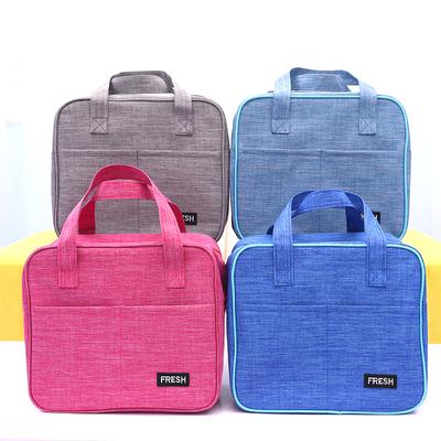 Bolsa térmica de tela Oxford para el almuerzo para mujer, bolsa bento portátil para pícnic, bolsas térmicas, contenedor de almacenamiento de alimentos para viajes escolares
