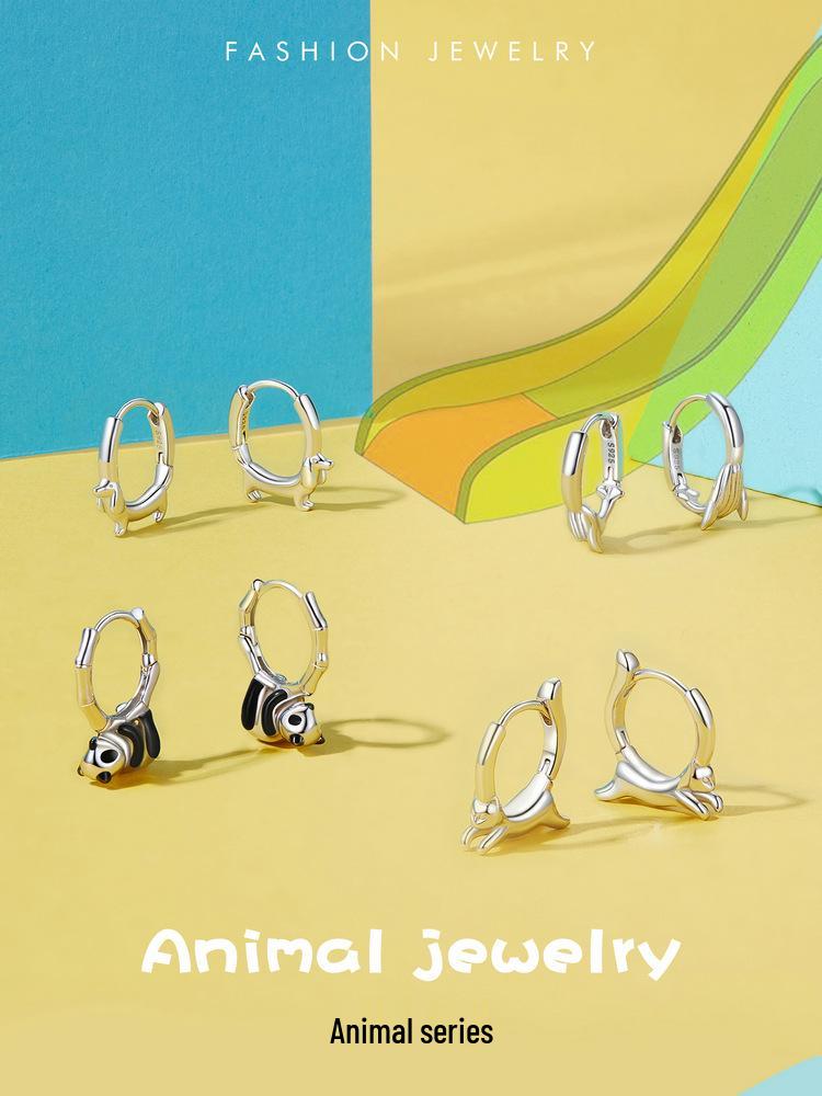 925 Sterling Silver Lively Cat Earrings: Versatile Platinum-Plated Kitten Jewelry for Women