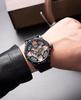 Kilo Time Men's Hollowed-Out Automatic Mechanical Watch with Wormhole Concept & Xenon Design—Stylish for Students