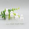 50pcs/100pcs 5ml 10ml 15ml 20ml Clear Glass  Dropper Bottle Jars Vials With Pipette Smooth