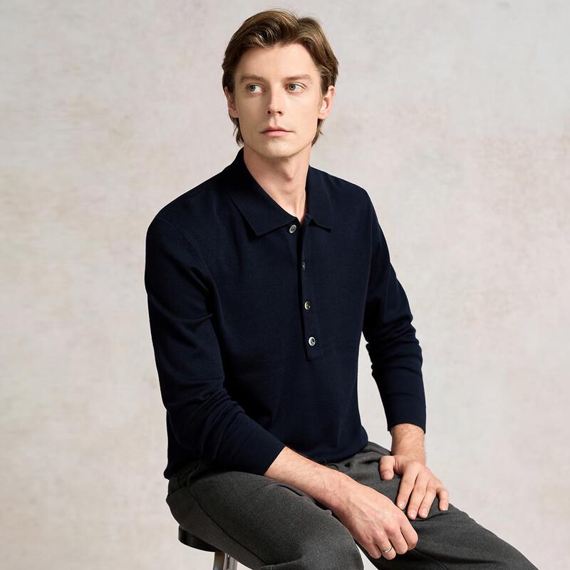 LUOZI Men's Premium Turn-Down Collar Wool Sweater