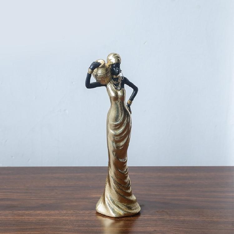 Resins Figure of African Black Woman Sculpture for Adding Cultural Touch to Interior