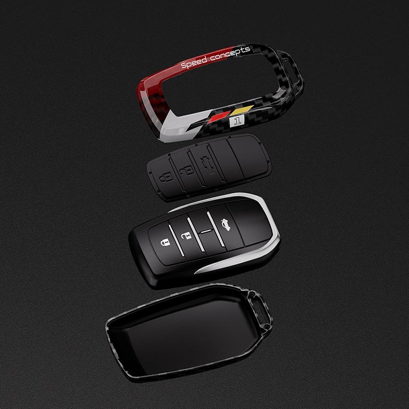 Carbon Style Auto Key Fob Cover Case Fit For Toyota Corolla Se Camry 50 55 Tlc200 Yaris Land Cruiser Prado150 Rav4 Venza Sienna