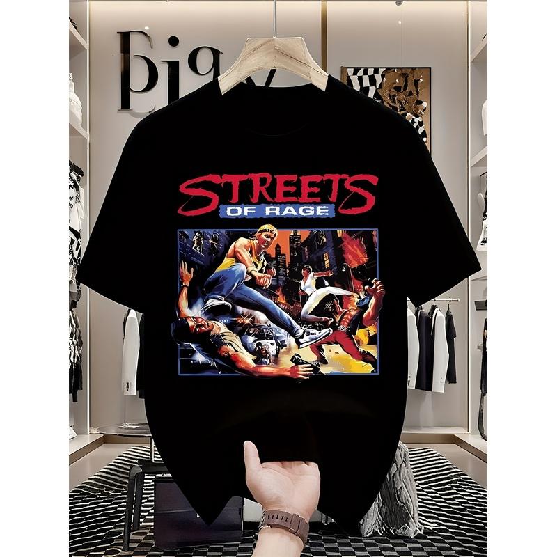 Retro Streets of Rage/Men's T-Shirt Featuring Axel And Blaze/Casual Crew Neck Shirt/Perfect for Fans of The Classic Video Game