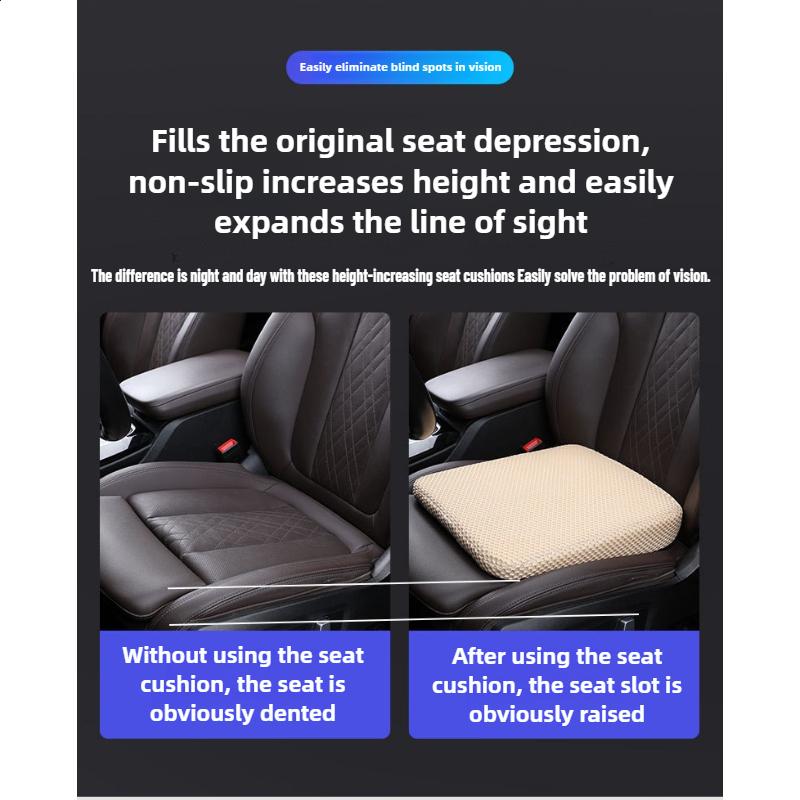 6-10CM Car Seat Booster Cushion Honeycomb Memory Cotton Seat Cushion Simple Breathable 3D Mesh Thickened Sedentary Seat Cushion
