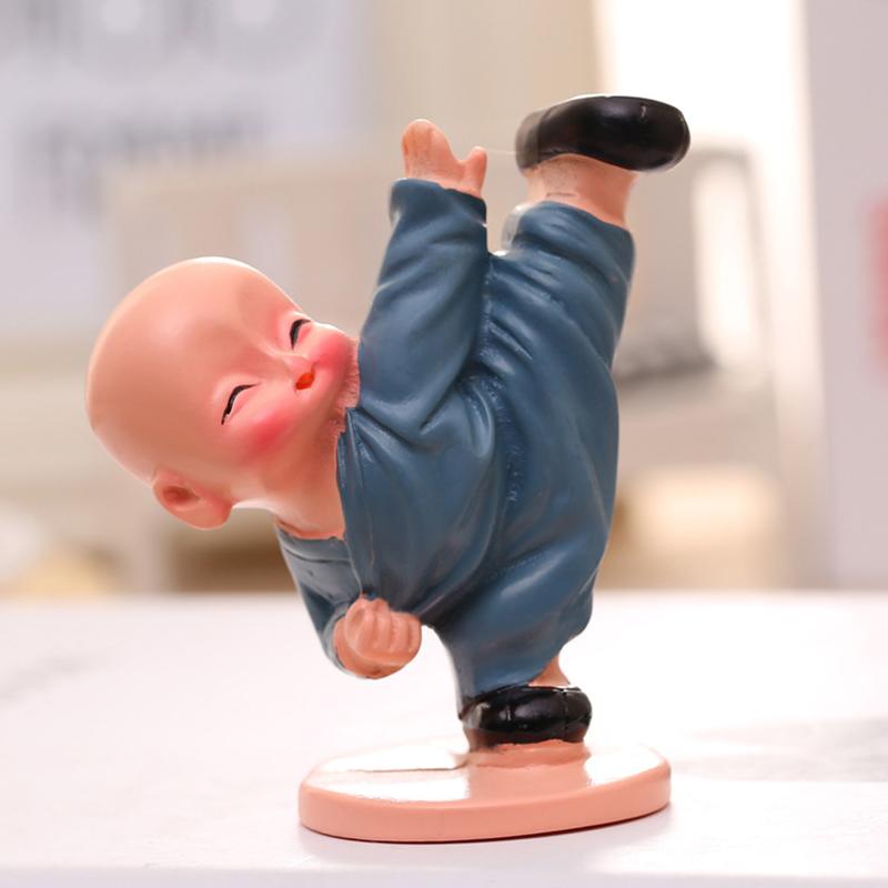 New 4pcs/set Monk Figurines Car Decoration Crafts,Car Ornament Buddha Boy Accessories Home Decor Kungfu Monks Figure