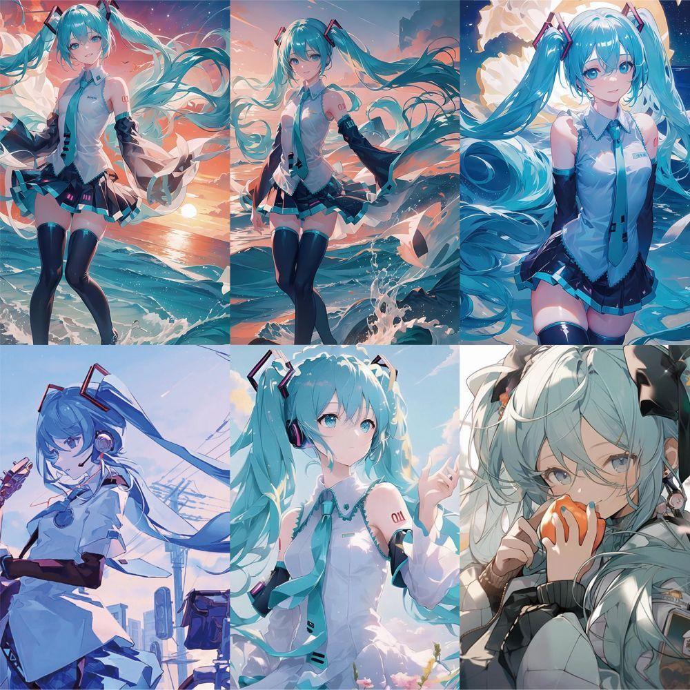 63PCS of Hatsune Miku Stickers for Anime and Cartoon-themed Water Bottles, Tablet PCs, and Waterproof Decorative Stickers