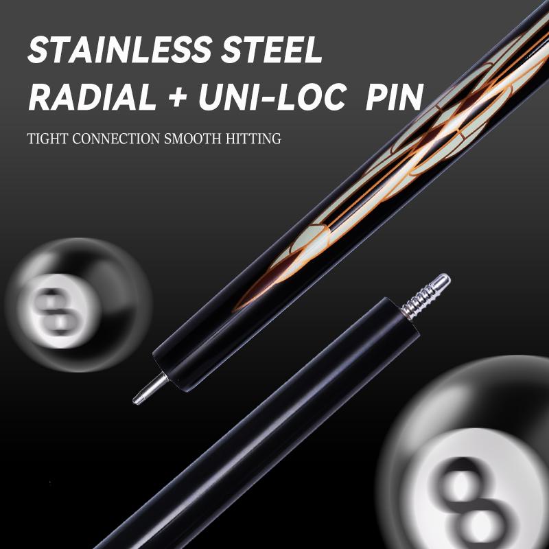 OKHEALING 3 Pieces 12.9mm Tip Break-Jump Cue Black Technology Carbon Fiber Shaft Butt 147cm 20~22oz Radial Pin Billiard Cue Pool Game Cues