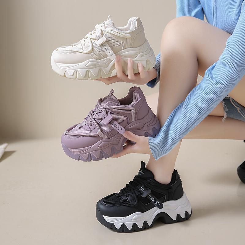 Fashion New Fashion Women Sneakers Height Increasing Platform Casual Dad Shoes Spring Thick Sole Breathable Sport Womens Shoes