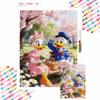 Diamond Painting Full Diamond Art Kit Donald Duck Daisy Duck Cherry Blossom Spring Romantic Handmade Diy Home Decoration Gift