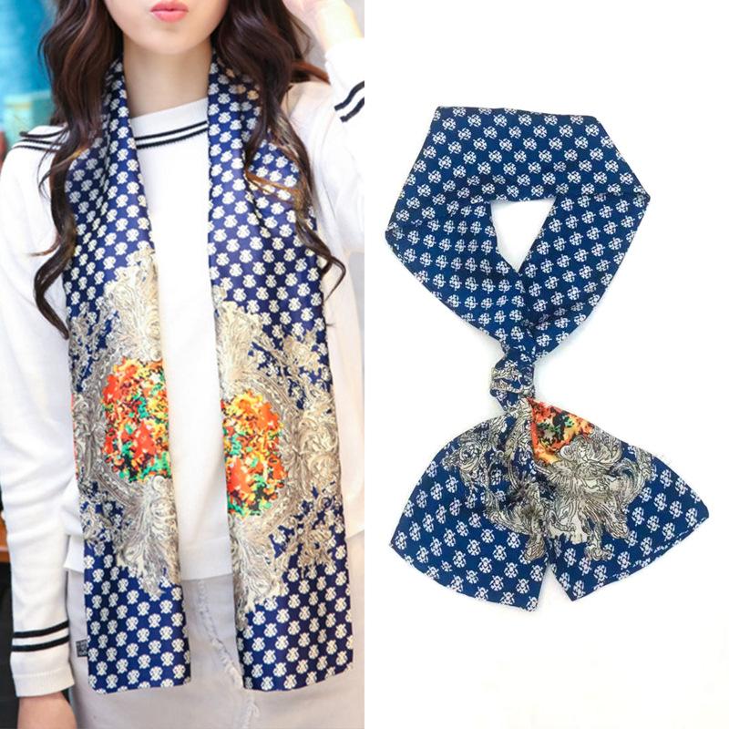 Narrow Silk Scarf, Women'S Streamer, Hair Accessories, Tied Bag, Small Scarf, Printed Headband, Silk Long Silk Scarf.