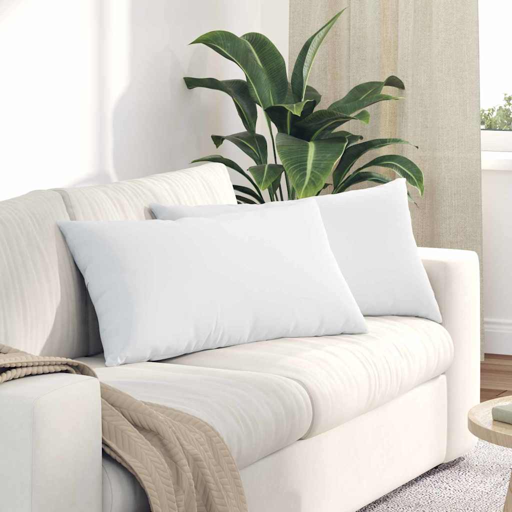 Sofa Cushions 2 Pcs White 80 X 40 Cm Fabric