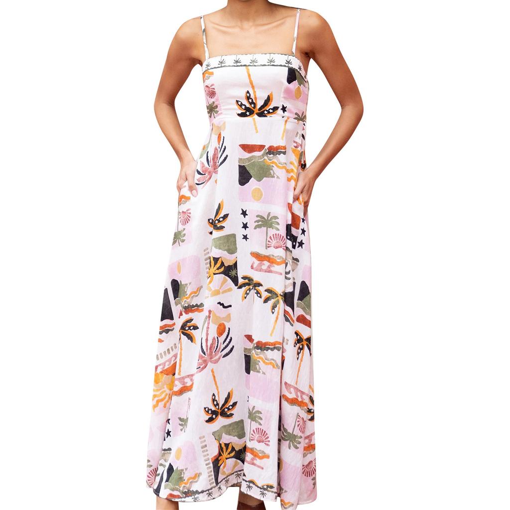 Women's Casual Fashion Vintage Suspender Dress Elegant Holiday Dress