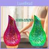 Humidificateur à ultrasons à brume fraîche créatif 3D en verre à motif bois pour la maison, veilleuse 7 couleurs, diffuseur d'huiles essentielles, forme vase