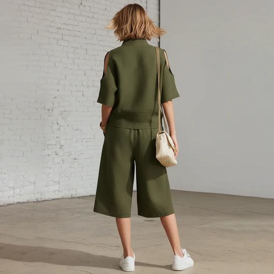 Two Piece Sweatsuit for Women Casual Half Zipper Short Sleeve Tops And Shorts Tracksuits Summer Lounge Outfits with Pockets