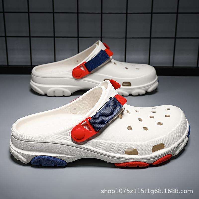 

Summer new couples can wear hole shoes versatile casual lightweight thick-soled non-slip wear-resistant beach sandals 35-36 білий