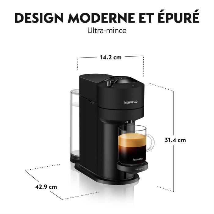 Nespresso krups vertuo nex machine à café, cafetière espresso, noir yy4606fd