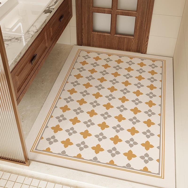 Bathroom Mat Absorbent Quick-drying Carpet Diatom Mud Anti-slip Rug Toilet Door Mats Large Area Retro Style Decorative Carpets
