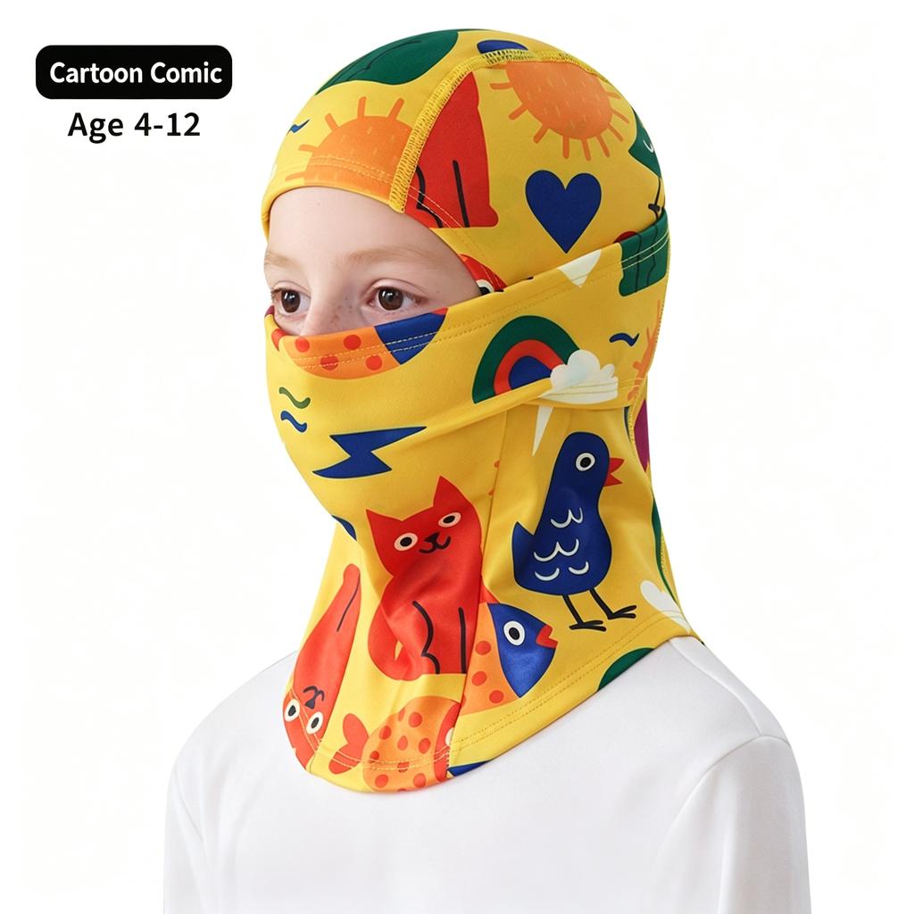 Children's Winter Ski Warm Stretch Fleece Headgear Outdoor Windproof Cold Riding Mask Helmet Lining Balaclava Hat for Men Women