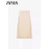 Zaprha 2025 New Arrival Silk Satin Texture Midi Skirt Pleated Dress Height Slim Looking All-Match Tutu 3067401