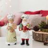 2PCS Apron Mrs. Claus Figurine Chef Hat Chef Statue Chef Santa Figurine  Counter Decor