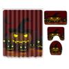 Halloween Shower Curtain Floor Mat Combination Four-Piece Set Bathroom Toilet Carpet Shower Room Foot Mat