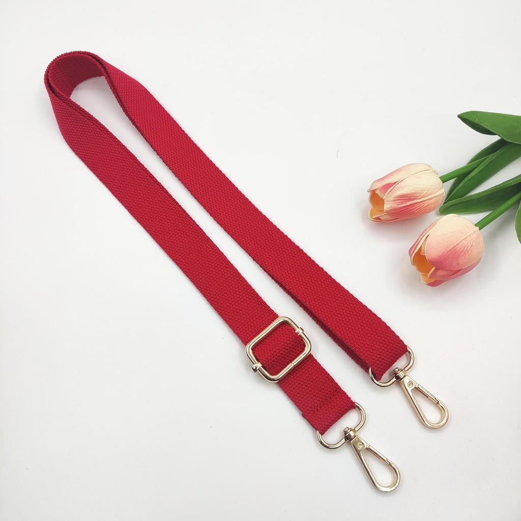 2.5cm Cotton Adjustable Crossbody Strap - Narrow Woven Solid Color Replacement for Women's Bags