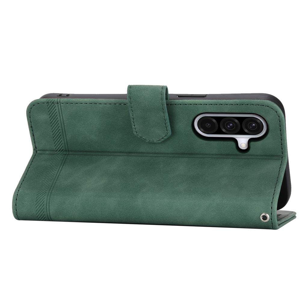 For Samsung Galaxy A56 5G Leather Case Lines Imprint Wallet Phone Cover