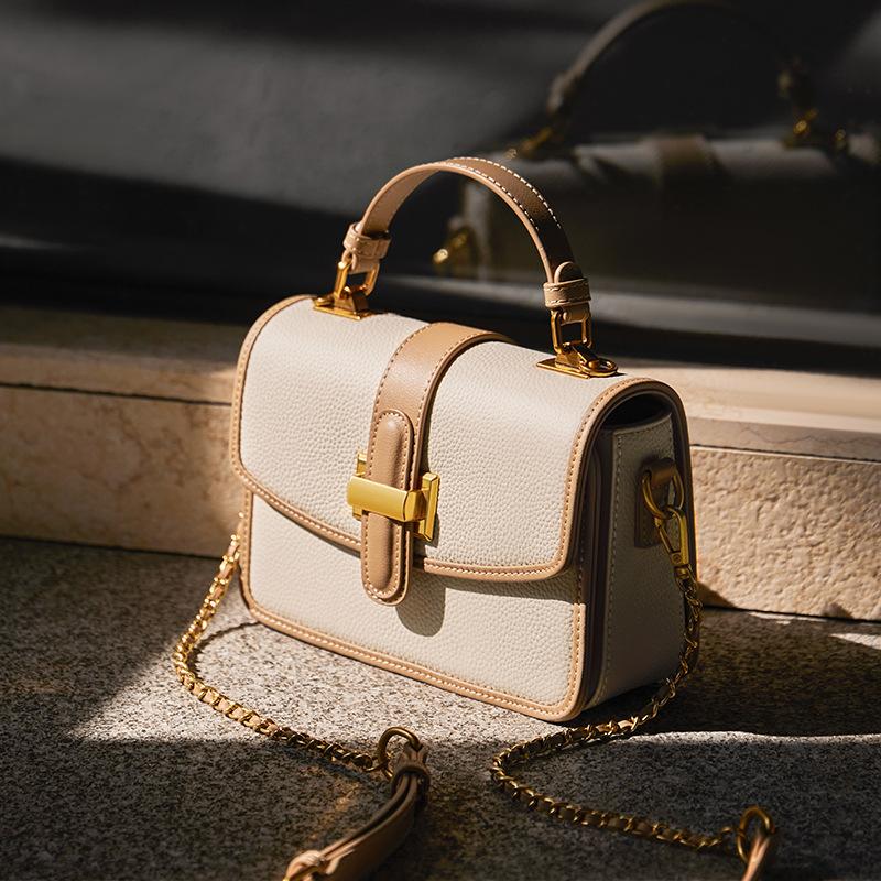 

Mrs. Qiao Bag Women 2025 New Autumn Winter Crossbody Bag High-end Handbag Small Square Bag Genuine Leather Shoulder Bag Long21CM*Thick7.5CM*High1