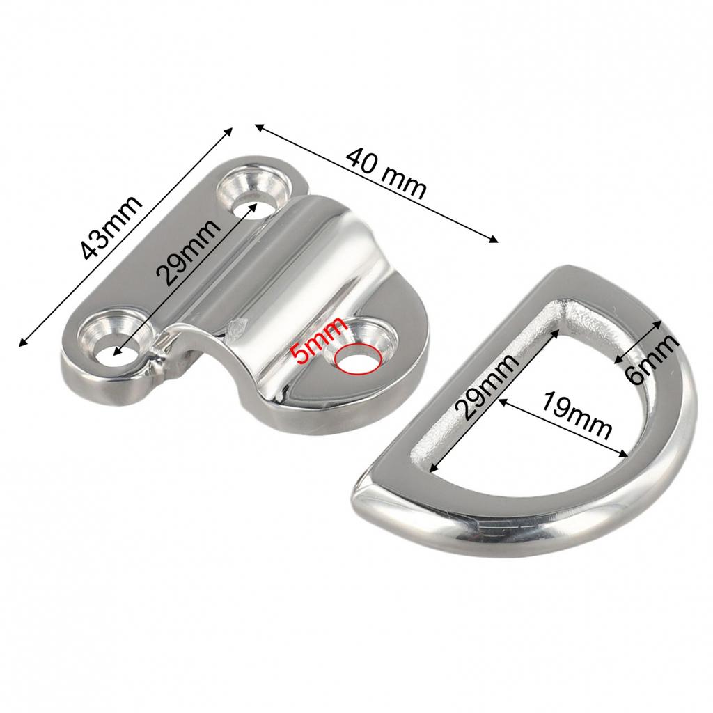Anchor Point Lashing Ring 316 Stainless Steel D Ring Folding Pad Eye
