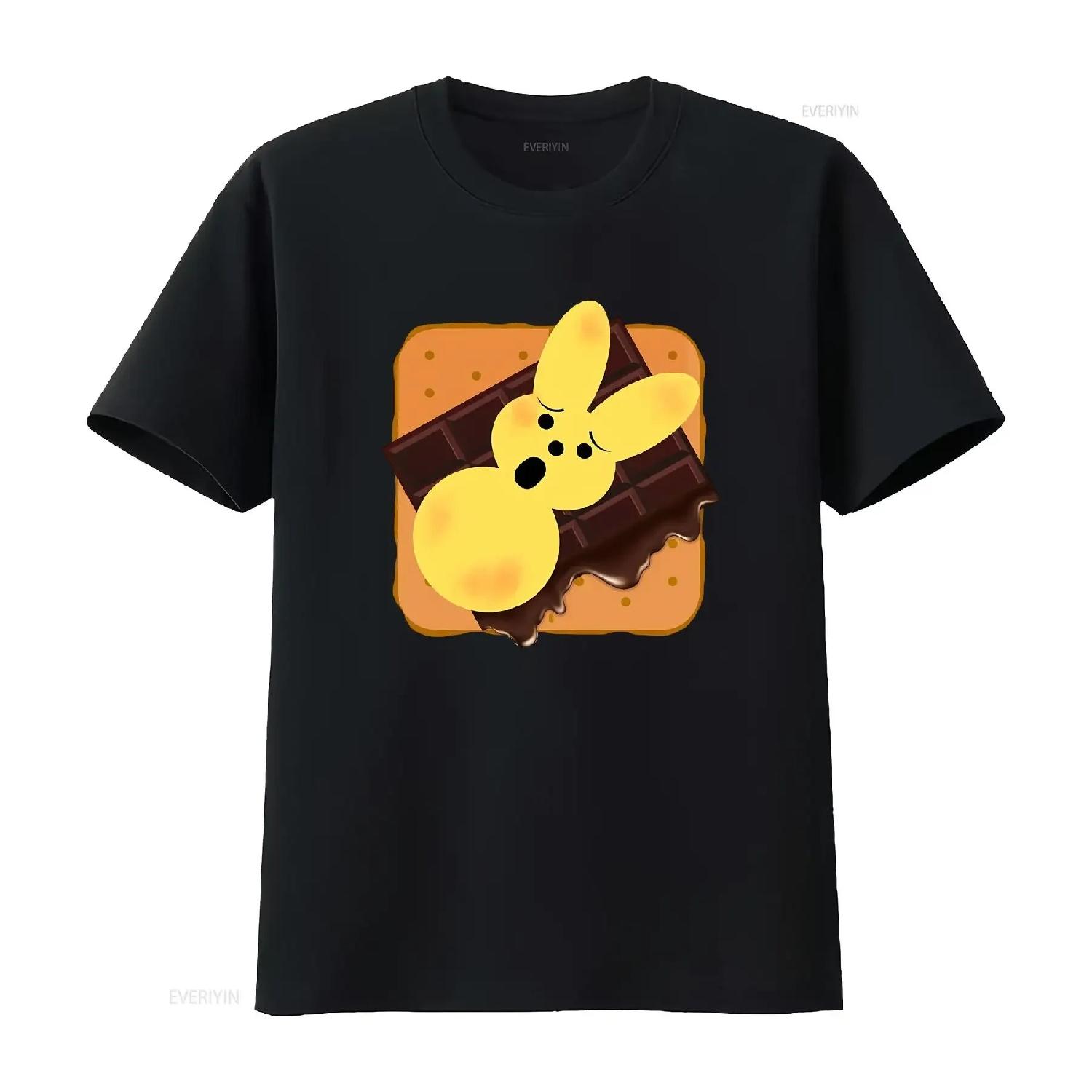Easter Peep T Shirt Peeps S mores Chocolate Funny Bunny vintage Washed homme Versatile Stretched Breathable Stylish Soft XXXXXL разноцветный