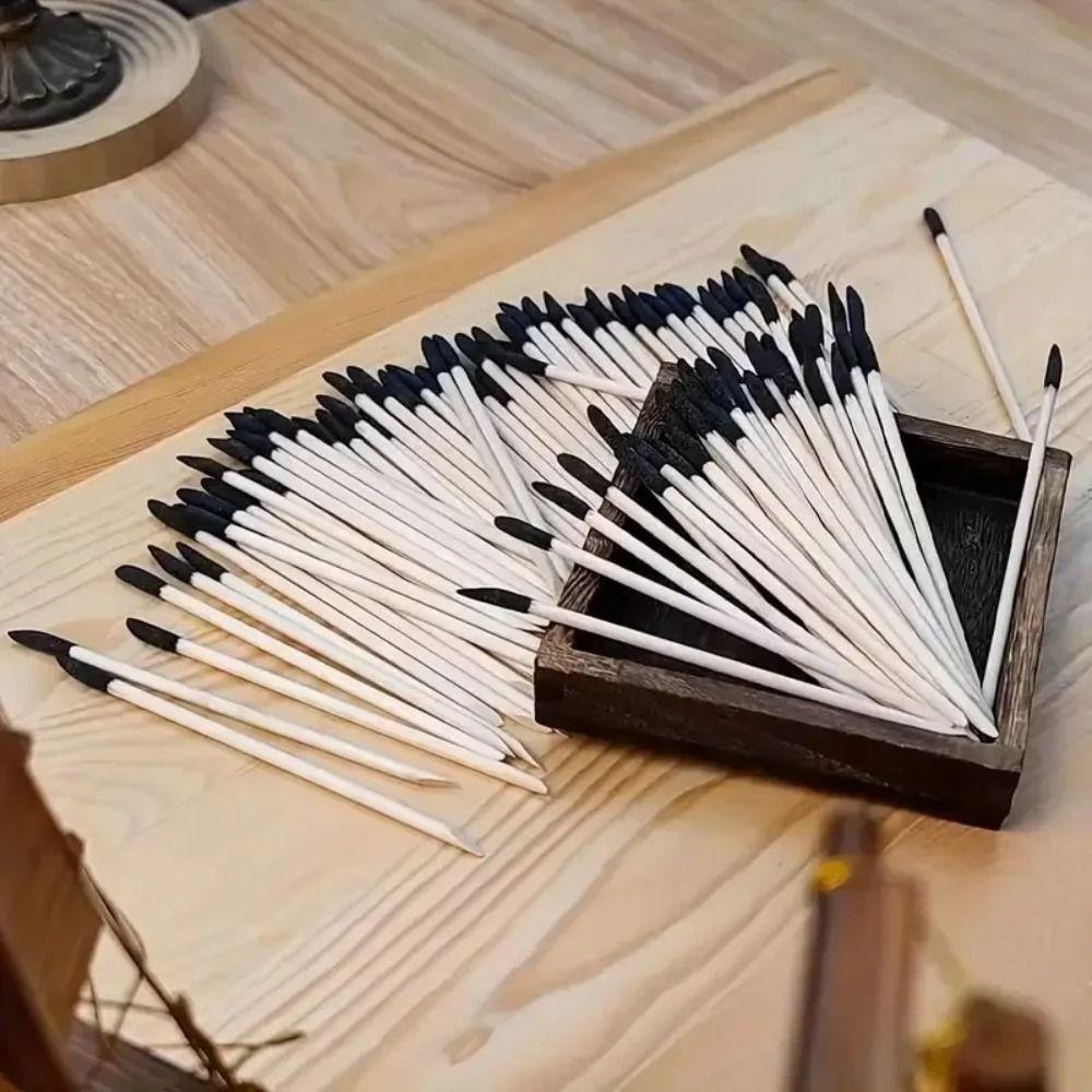 

100pcs Fine Detailing Precision Sanding Sticks Matchstick Design Rust Removal Stick Wood Hobby 100pcs