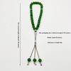 Multi-color Imitation Agate Glass Prayer Beads Bracelet with Silver Tassel - 33 Bead Ethnic Style Ornament.