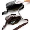 IJUN Men's Vintage Body Bag - Handmade Vegetable-Tanned Leather, Size Small (Black)