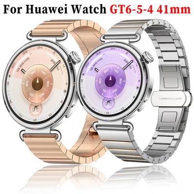 Pulseira de Aço Inoxidável de 18mm Para Huawei Watch GT6-5-4 41mm Metal Feminina Pulseira High-end Para Huawei Watch 5/GT5Pro 42mm Xiaomi S4 41mm