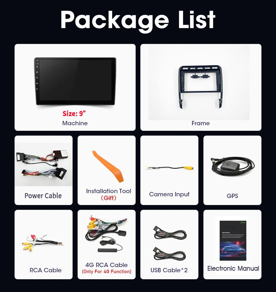 Car Radio Android 13 For Porsche Cayenne 957 / 955 2002-2010 GPS Navigation Screen Stereo Multimedia Player 5G Wifi BT Console